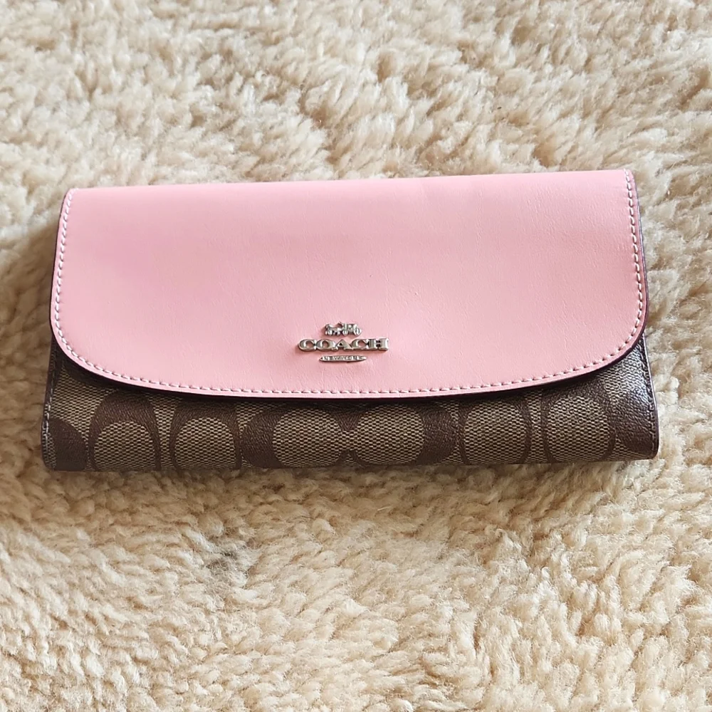 Coach | Bags | Beautiful Coach Brown Signature And Pink Leather